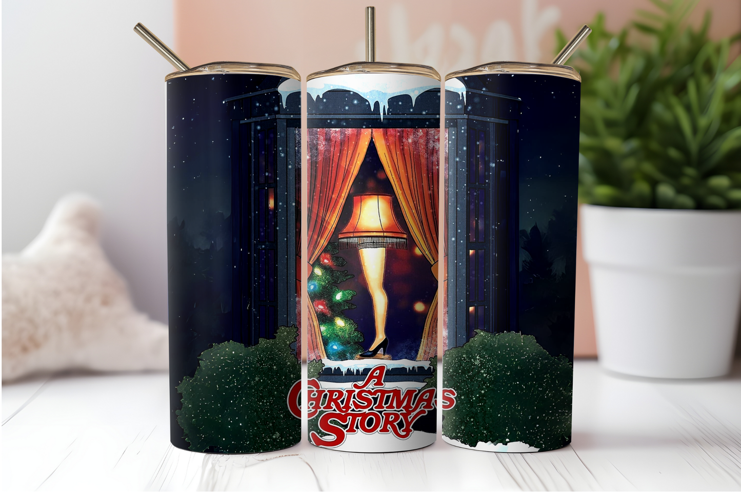 A Christmas Story Sublimation Tumbler Wrap. Cute and Funny xmas Movie