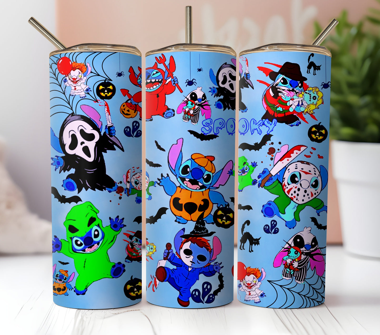 Popular Cartoon as Iconic Horror Movie Characters Sublimation Digital Design. 2 Instant Download Files. Freddy Jason Halloween Scary