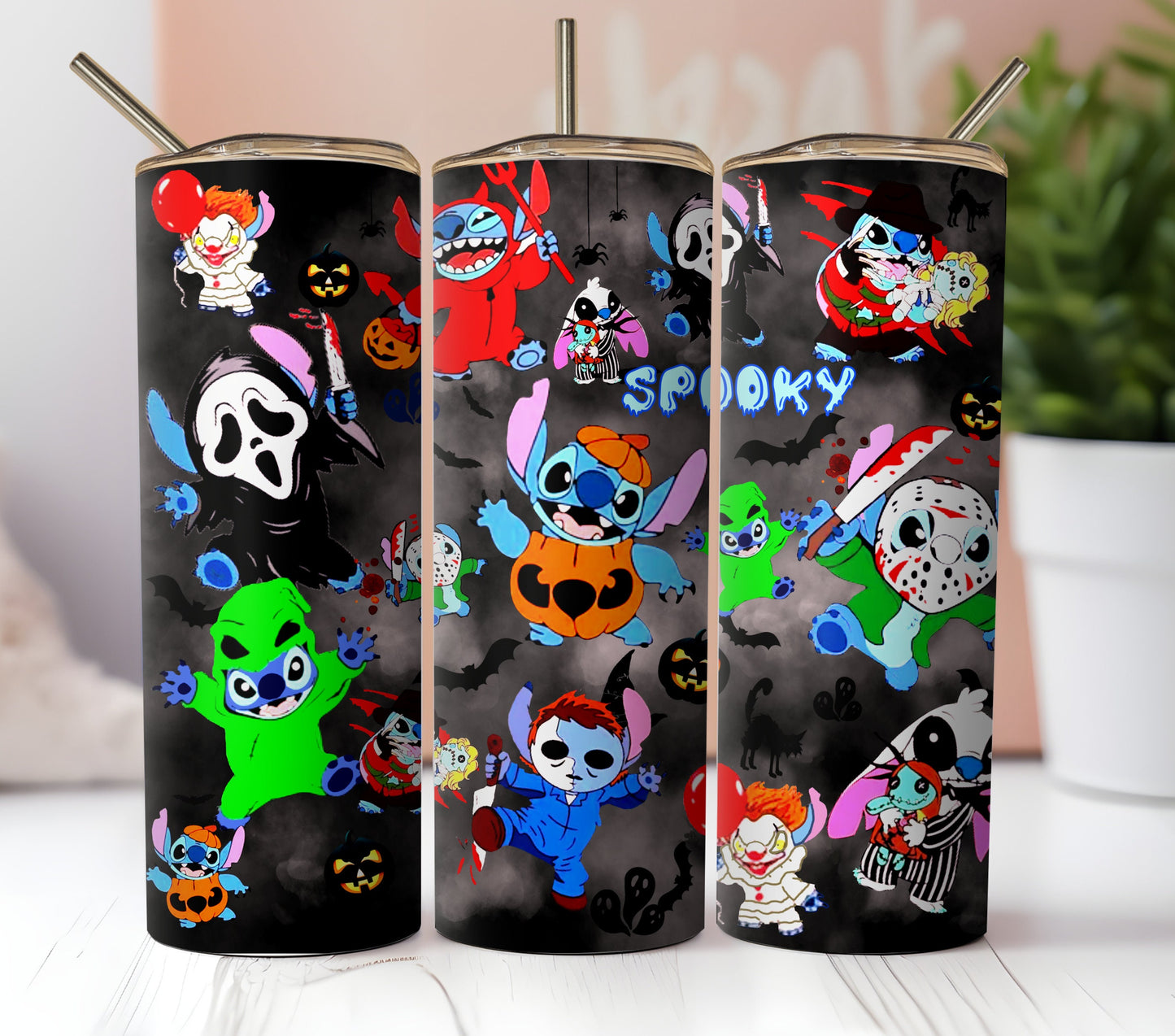 Popular Cartoon as Iconic Horror Movie Characters Sublimation Digital Design. 2 Instant Download Files. Freddy Jason Halloween Scary