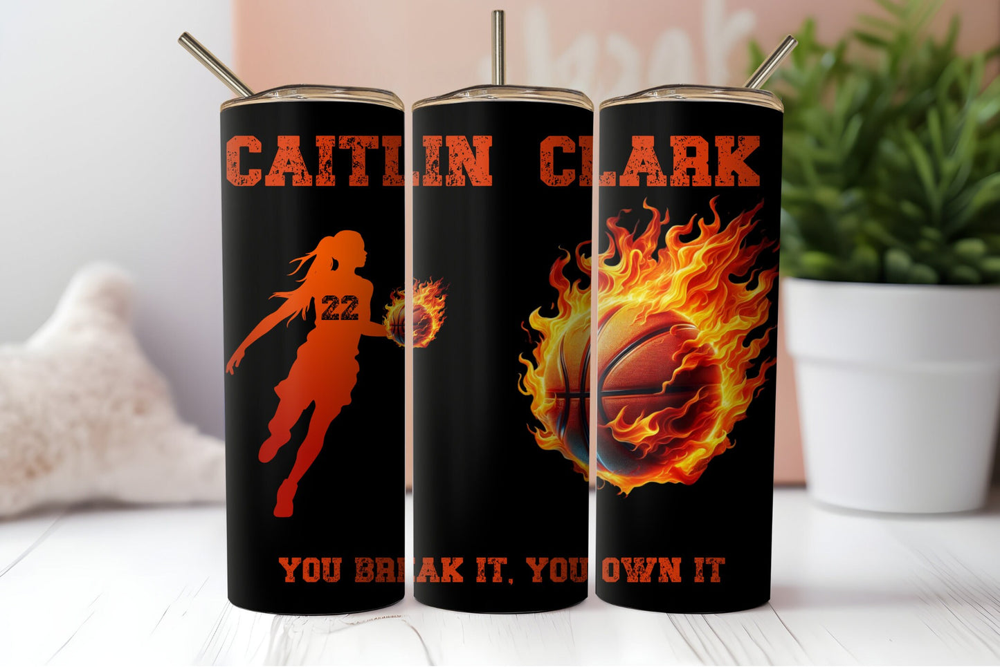 Caitlin Clark Sublimation Tumbler Wrap. Basket Ball Player. 3 Seamless Instant Downloads. 2 Tumbler Wraps and One Transparent Jersey Print
