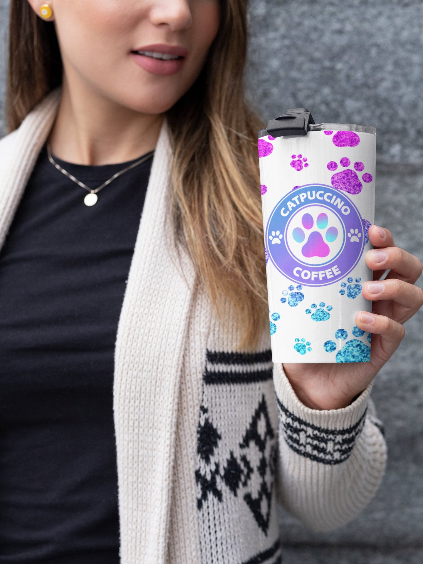6 Animal Star Buck Sublimation Tumbler Wraps.Pawbucks Catpuccino and Pawpuccino. For Cat And Dog Lovers.Collage Glitter Paws,Gradient Pastel