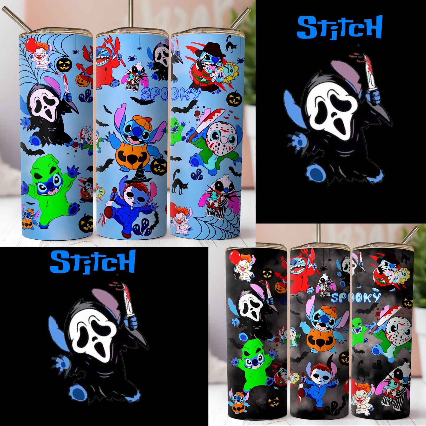 Popular Cartoon as Iconic Horror Movie Characters Sublimation Digital Design. 2 Instant Download Files. Freddy Jason Halloween Scary
