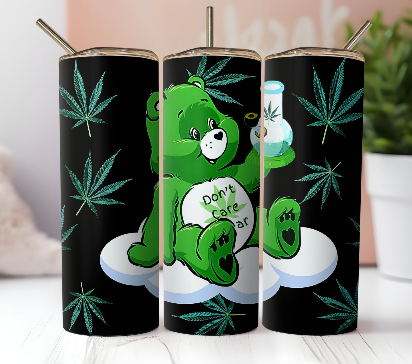 Dont Swear Bear. Seamless Sublimation Tumbler Wrap. Funny Sarcastic Humorous Cartoon Bears On Clouds and Glitter 2 Instant Downloads