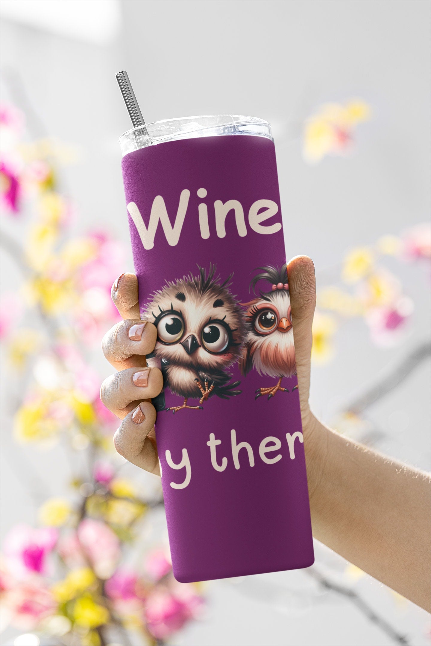 Crazy Cute Birds and Wine, Alcohol. Funny Wine Quotes. Wine Is My Therapy. 2 Seamless Sublimation Wrap Digital Files