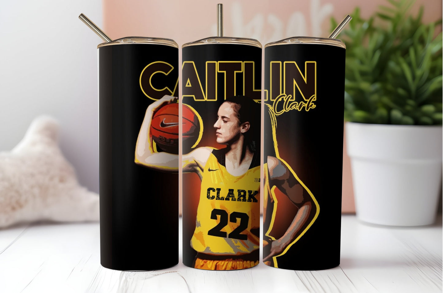Caitlin Clark Sublimation Tumbler Wrap. Basket Ball Player. 3 Seamless Instant Downloads. 2 Tumbler Wraps and One Transparent Jersey Print