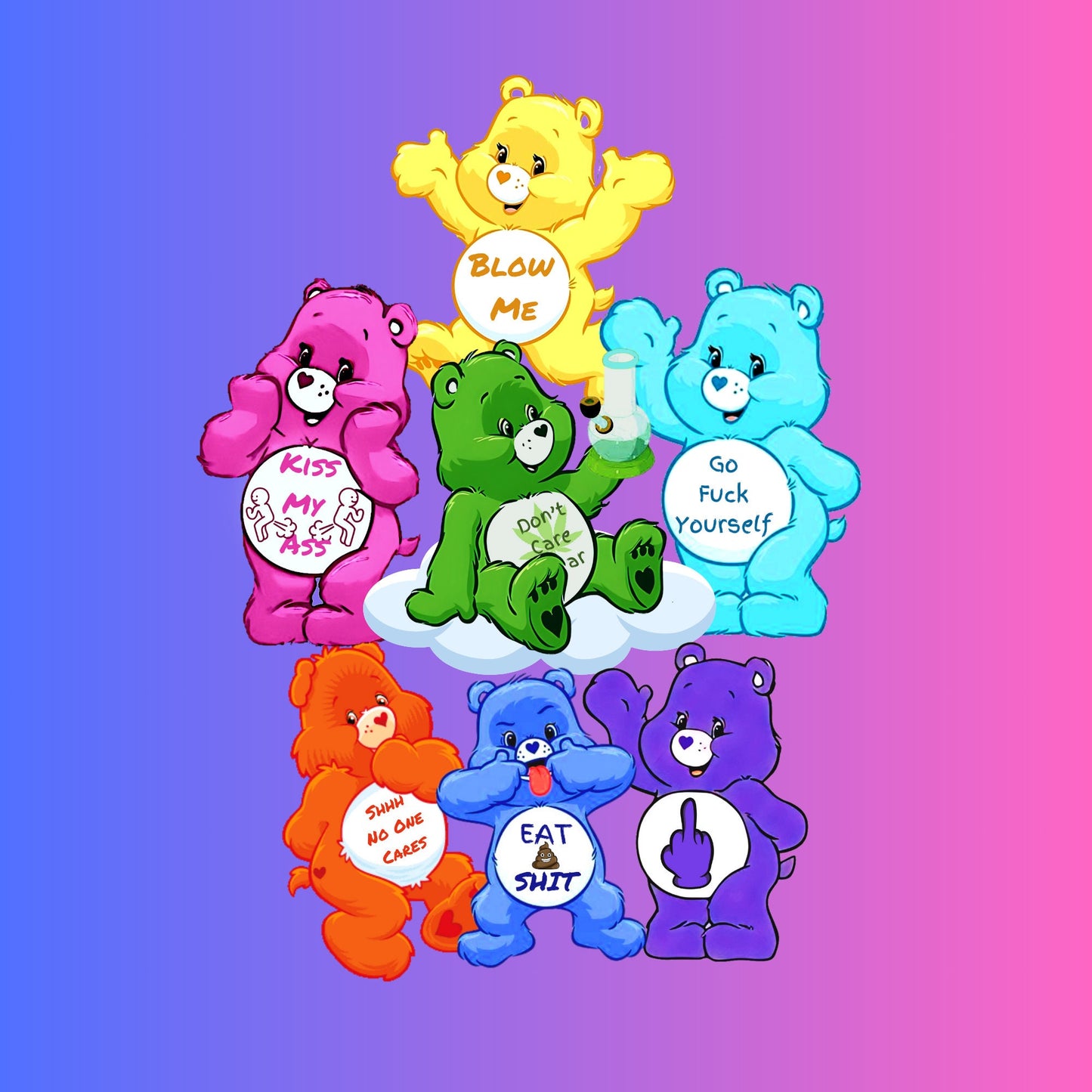 9 Seperate PNG Swear Bear Images. Transparent High Resolution Clip Art. Funny Sarcastic Rude Bears. Good for POD. Put on Tshirts,Mugs etc