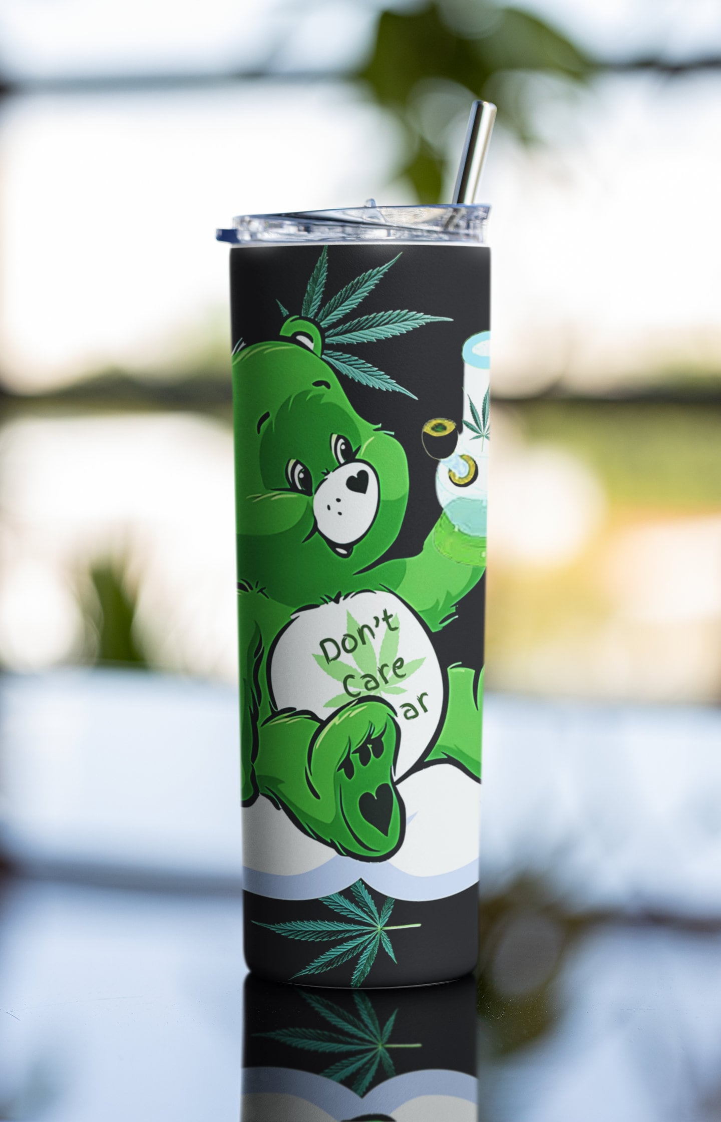 Dont Swear Bear. Seamless Sublimation Tumbler Wrap. Funny Sarcastic Humorous Cartoon Bears On Clouds and Glitter 2 Instant Downloads