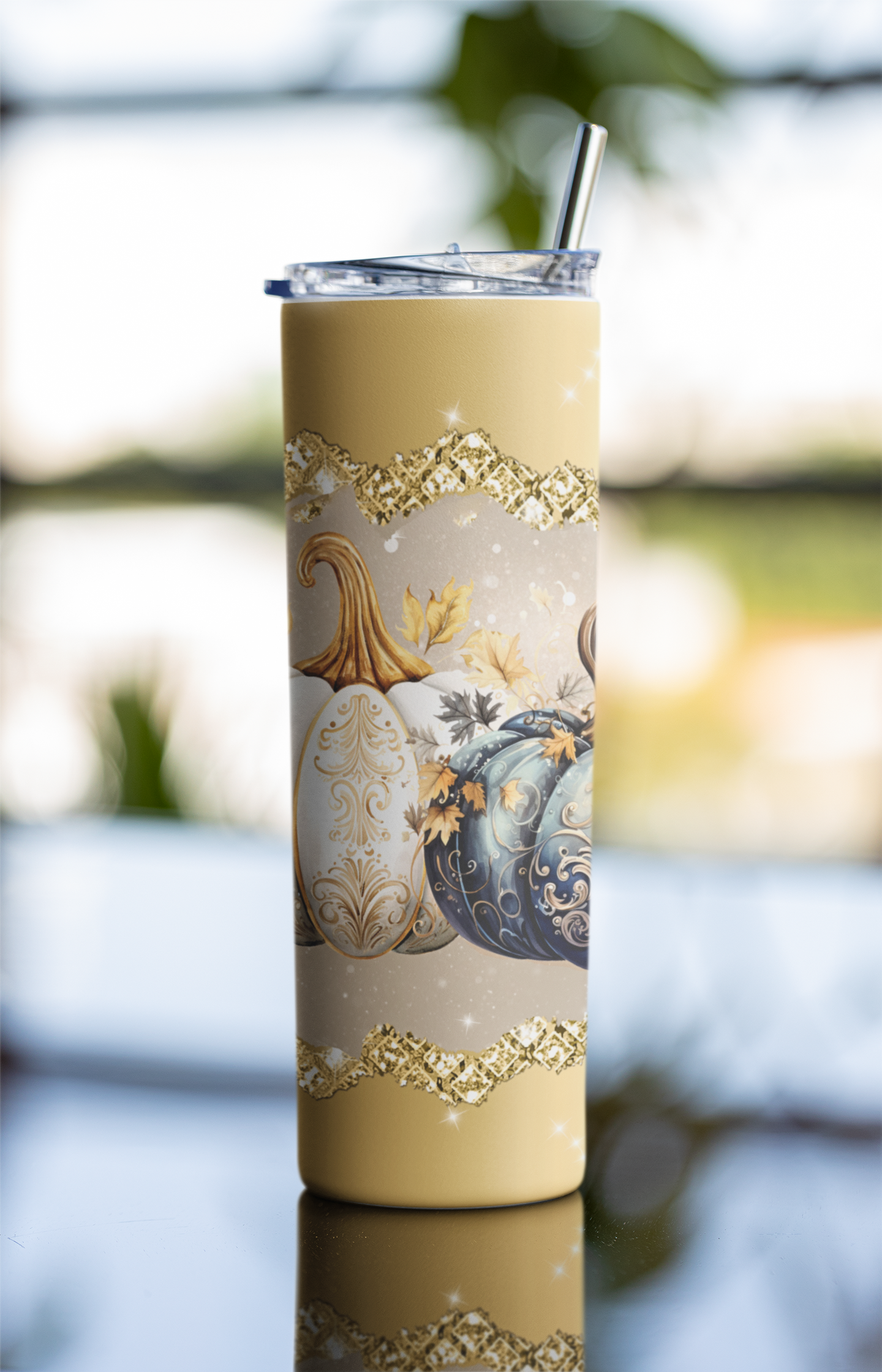 3 Majical Glitter Pumpkins. Fall, Autumn Sublimation Tumbler Wraps. Seamless Instant Downlaods
