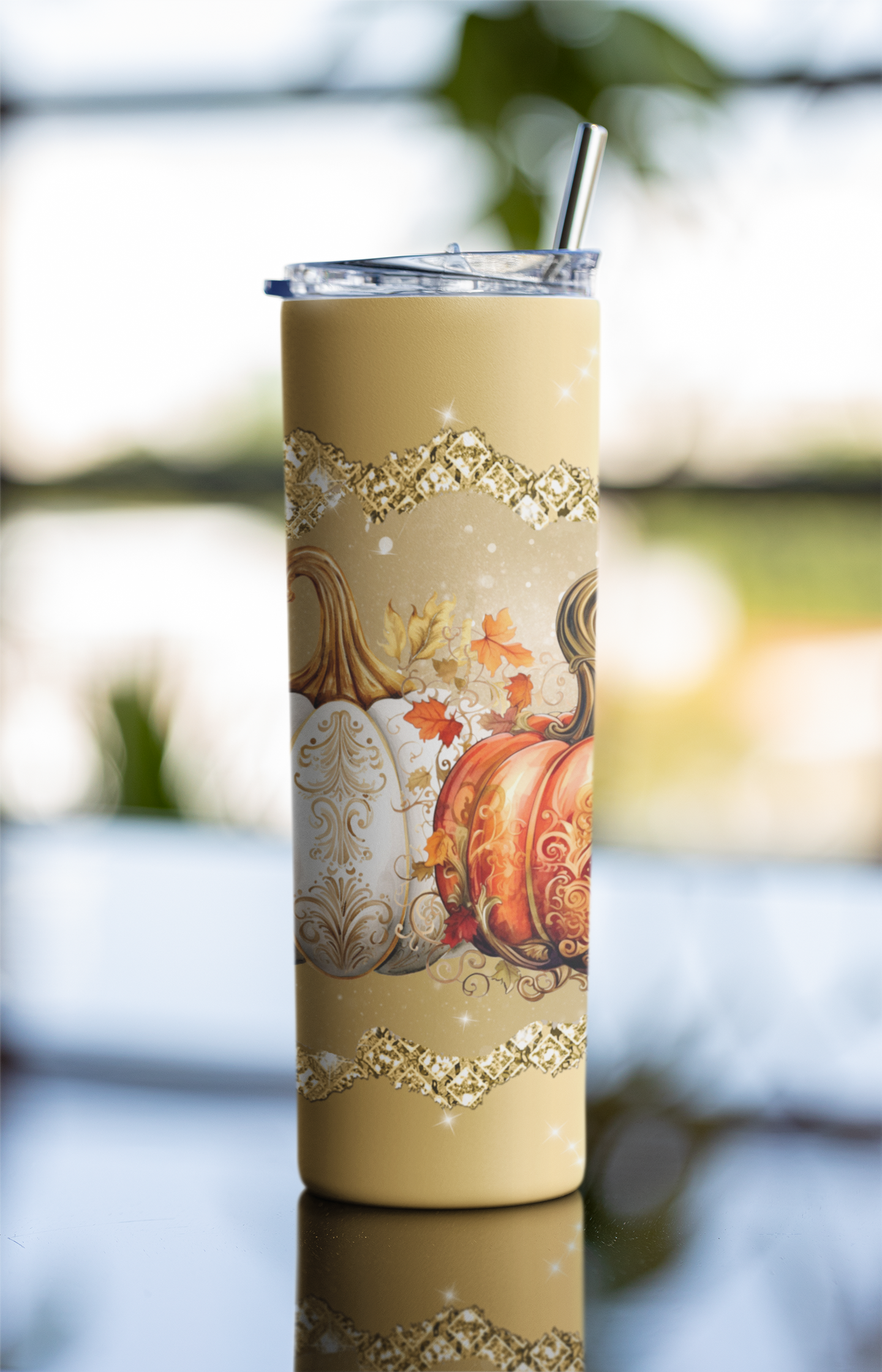 3 Majical Glitter Pumpkins. Fall, Autumn Sublimation Tumbler Wraps. Seamless Instant Downlaods