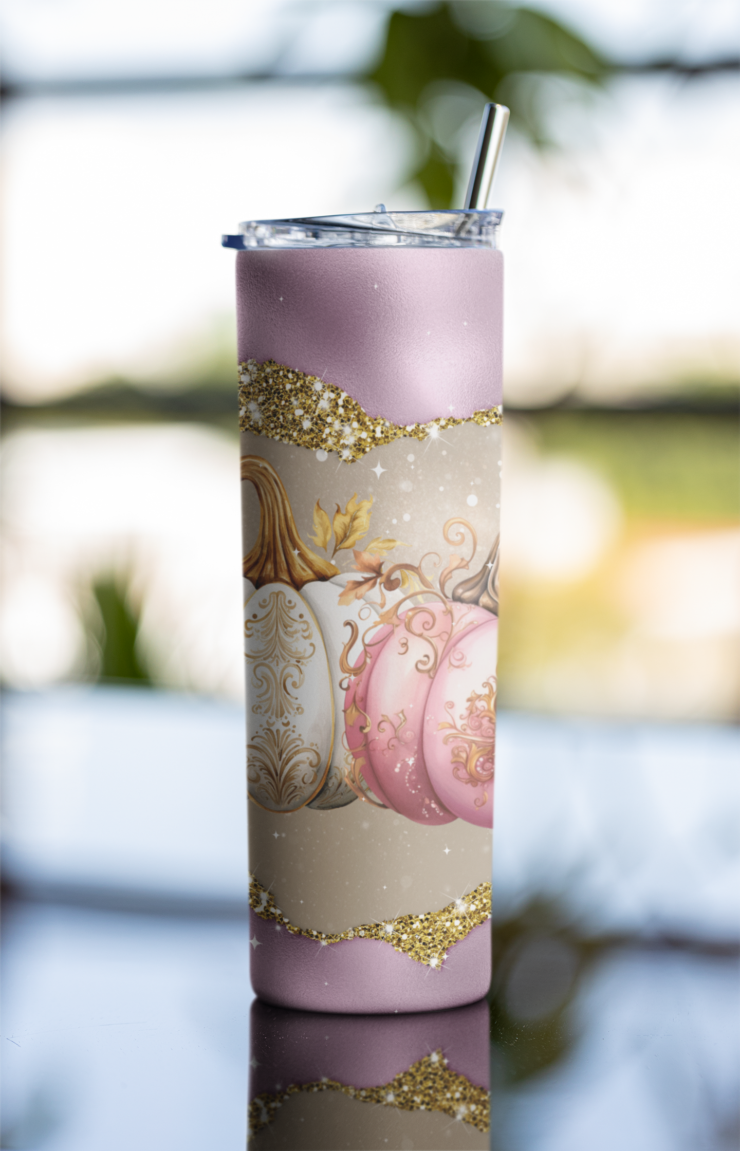 3 Majical Glitter Pumpkins. Fall, Autumn Sublimation Tumbler Wraps. Seamless Instant Downlaods
