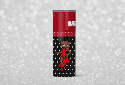 Black and White Betty Boop SublimationTumbler Wrap.Like Marily Monroe In Red Dress.Red Glitter Drip. Red And Black Polka Dots.Seamless